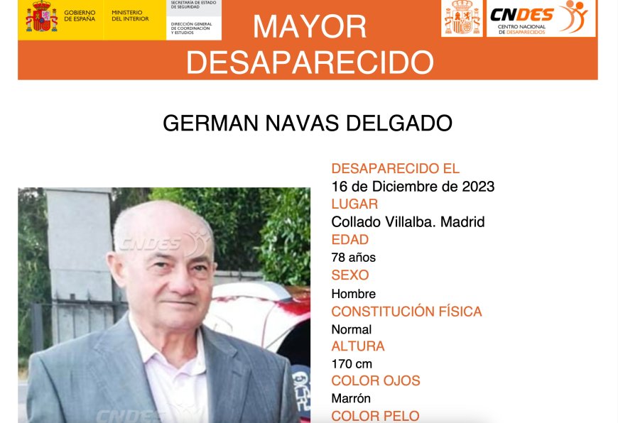 Desaparecido un hombre de 78 años con alzhéimer en Collado Villalba