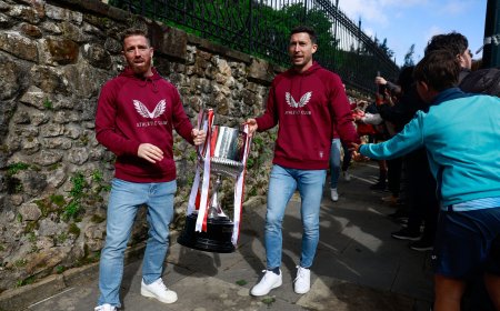 Fiesta por las calles de los jugadores del Athletic