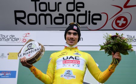 Juan Ayuso, líder del Tour de Romandía después de la contrarreloj