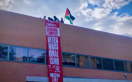 Los estudiantes acampados por Gaza en Madrid irrumpen en la Universidad Complutense en medio de una reunión con los vicerrectores
