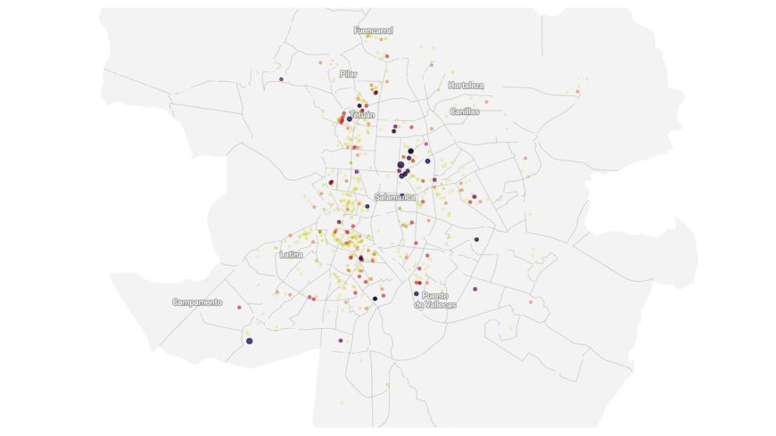 El mapa de las únicas 1.008 viviendas de uso turístico con licencia en Madrid