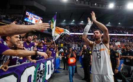 El Madrid acaricia el título de Liga en la gran fiesta de Rudy Fernández
