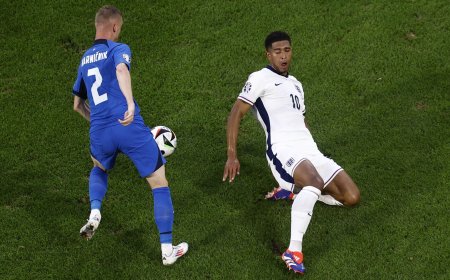 Inglaterra - Eslovenia, en directo | La selección inglesa, con dificultades para acercarse al área eslovena