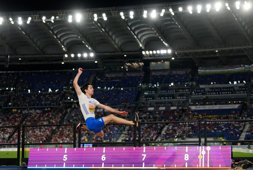 Tentoglou aprovecha la pista mágica de los Europeos de atletismo de Roma para saltar 8,65 metros, décima mejor marca de la historia