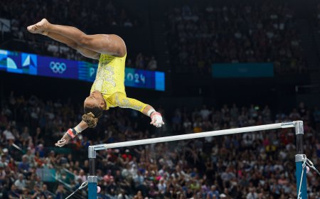 Cuando Rebeca Andrade queda suspendida en el aire