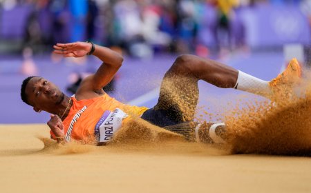 La buena vibra de Jordan Díaz en la calificación olímpica del triple salto