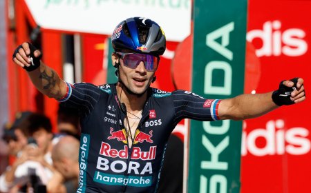 Roglic culmina la obra de arte del Bora y se pone el ‘maillot’ rojo en la Vuelta a España