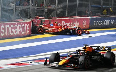 Sainz y Verstappen se cruzan en Singapur