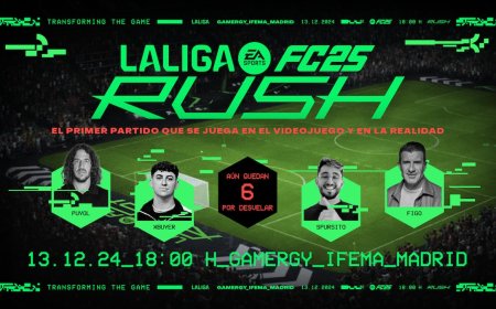 Leyendas del fútbol como Puyol y Figo vencen a los gamers en el evento LaLiga EA Sports x FC 25 rush