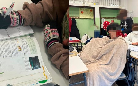 Mantas, guantes y termómetros a 12° en clase: así se congelan los estudiantes de un instituto de Madrid