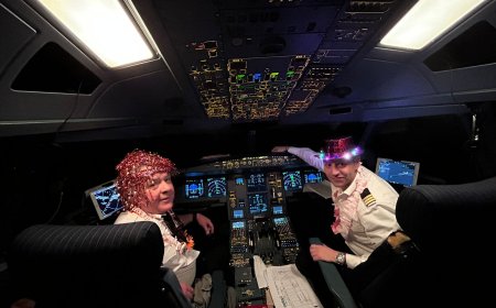 Un Año Nuevo con 24 uvas a bordo de un vuelo transoceánico, el doble de suerte que el resto