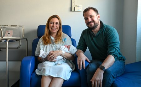Lucía, nacida en la localidad madrileña de Torrejón de Ardoz, la primera bebé española de 2025