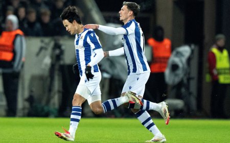 La Real con un pie en octavos de la Europa League tras la gélida noche danesa