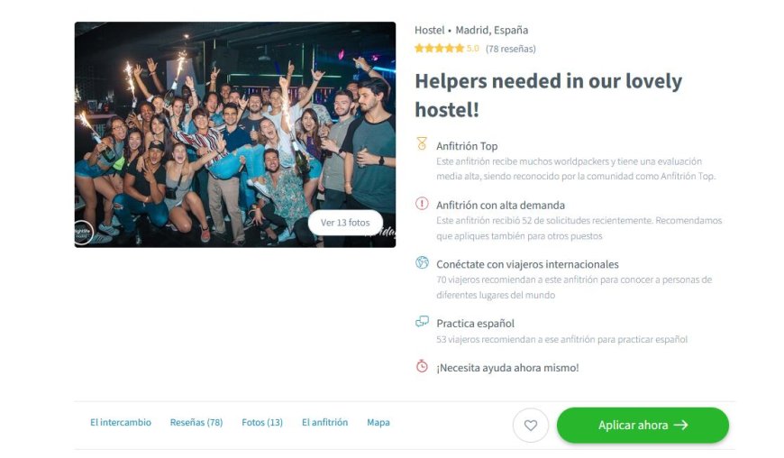 Se busca “voluntario” que quiera limpiar y cocinar en un hostal a cambio de una cama, aunque sea ilegal