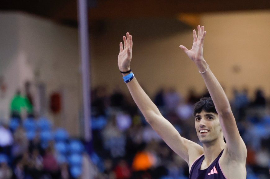 El atleta Abel Jordán dispara la euforia en los nacionales en pista cubierta