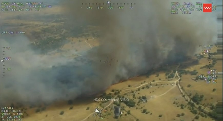 Desatado un incendio forestal en la localidad madrileña de Colmenar Viejo