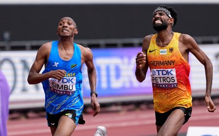 El tanzano Simbu gana el maratón por tres centésimas de segundo al alemán Petros