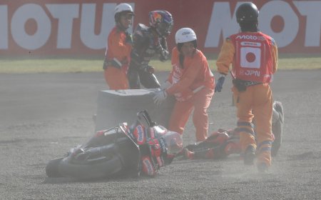 Jorge Martín se rompe la clavícula derecha tras un escalofriante accidente en el GP de Japón