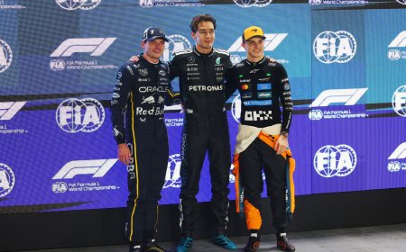La pole del GP de Singapur es para Russell; los focos, para Verstappen