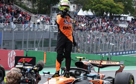 Soberbio Norris y apoteósico Verstappen, primero y tercero en el GP de Brasil