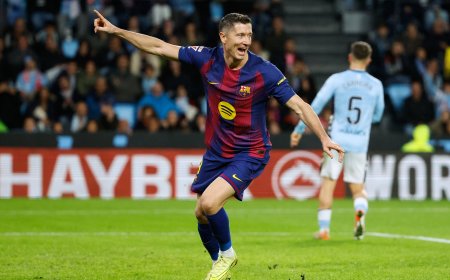 Lewandoswki rompe su sequía con el Barça con un ‘hat trick’ ante el Celta