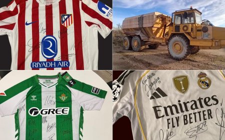 La subasta benéfica que dona maquinaria pesada y camisetas de fútbol firmadas para apoyar la investigación de la ELA en Madrid