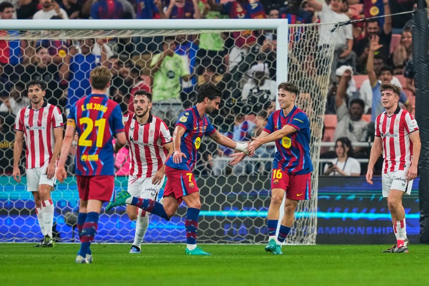 Un Barcelona optimista golea al manso Athletic en la Supercopa de España