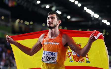 Quique Llopis consigue la medalla de plata en 60 metros vallas en el Mundial de atletismo