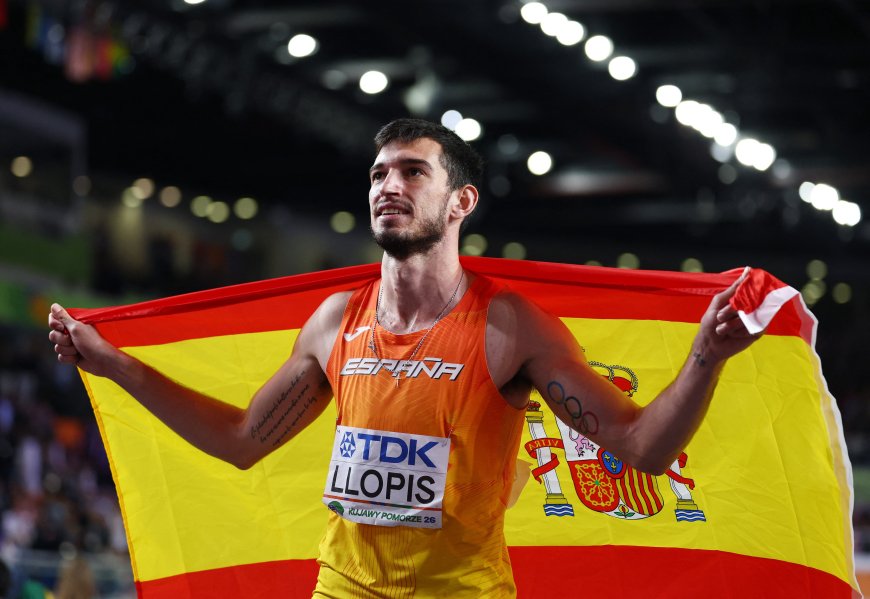 Quique Llopis consigue la medalla de plata en 60 metros vallas en el Mundial de atletismo