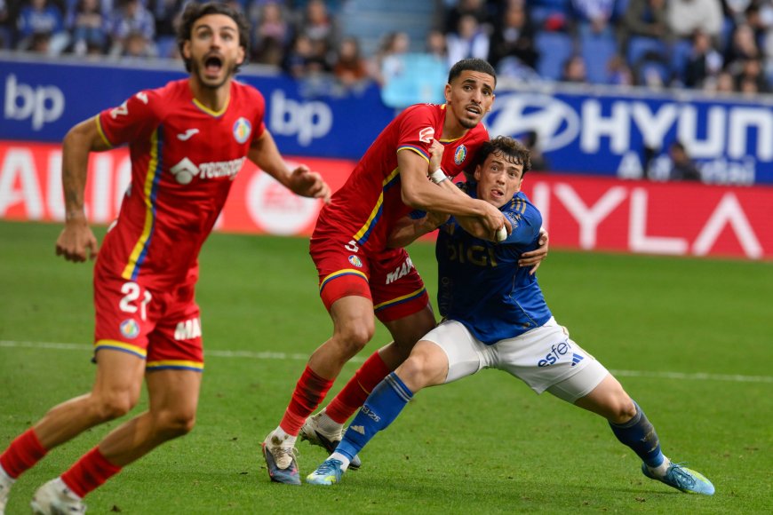 El Real Oviedo resiste ante el Getafe en inferioridad en un ejercicio estéril de supervivencia