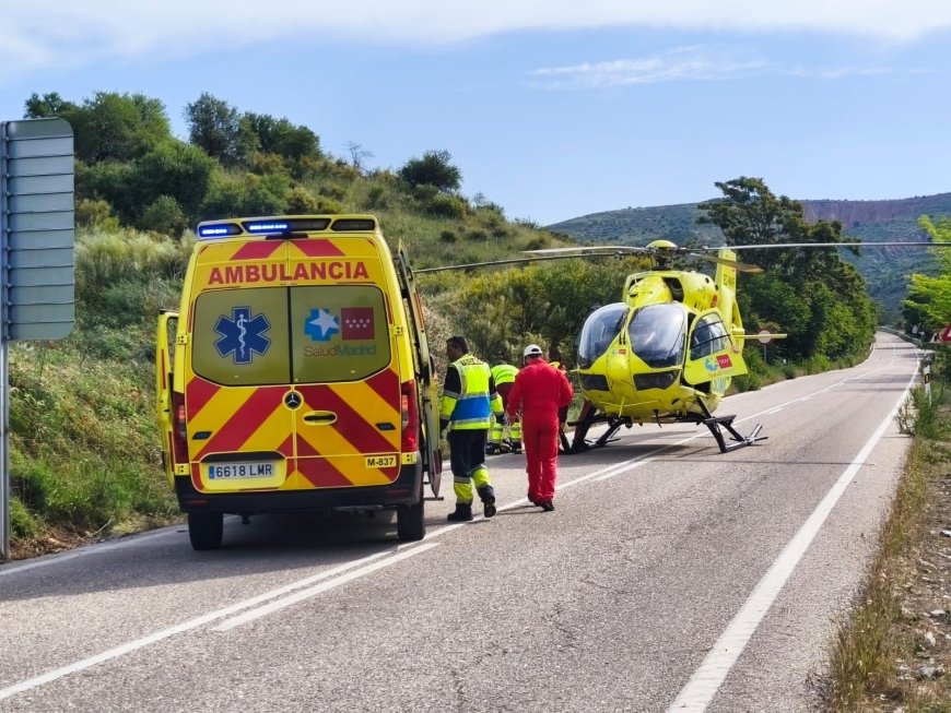 Fallece un motorista de 59 años al chocar contra un coche en una carretera de Patones (Madrid)