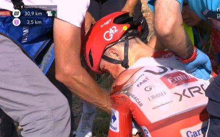 Pogacar, caída, tragedia y adiós a la Vuelta a España