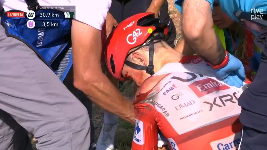 Pogacar, caída, tragedia y adiós a la Vuelta a España