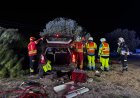 Un hombre, herido grave al salirse de la vía, subirse a una rotonda y chocar contra un árbol en Griñón