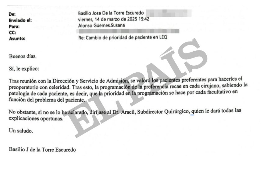 Los documentos que prueban que Madrid manipuló la lista de espera del Ramón y Cajal: “Evitad anotarlos como preferentes”